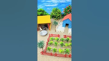 DIY making diorama with house #diorama #miniature #farmcraft #diycrafts #farm #diyfarming #animal