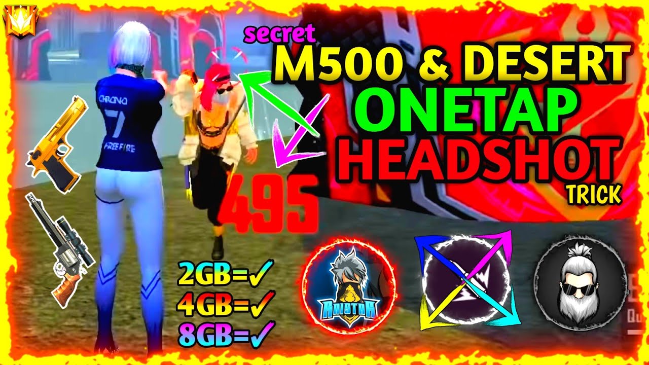 NEW TRICK DESERT AND M500 HEADSHOT TRICK |M500, DESERT EAGLE ONE TAP ...