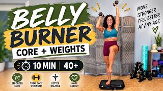 Belly Burner: 10 Min Vibration Plate Core Workout with Weights