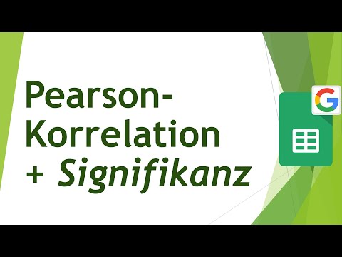 Pearson-Korrelation + Signifikanz in Google Tabellen berechnen