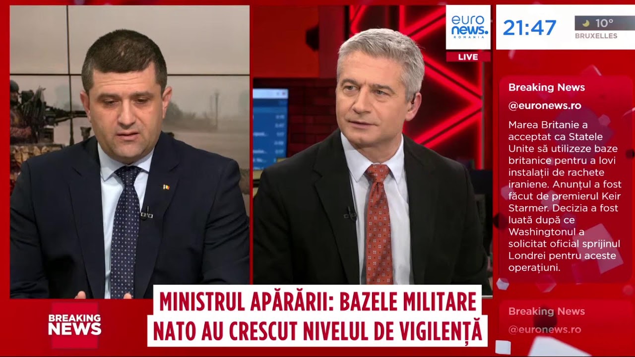 Ministrul Apărării, Radu Miruță,  în direct la Euronews