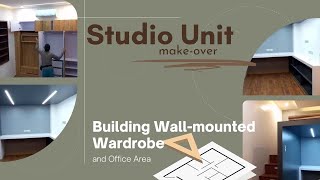 Building a Wall Mounted Wardrobe Dressing Cabinet | DIY STUDIO UNIT with DIY office and study area
