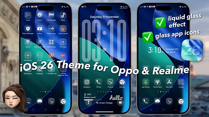 iOS 26 iPhone Liquid Glass Effect Theme for Oppo and Realme devices