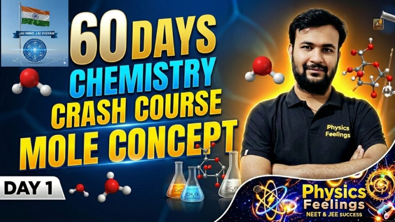 Mole Concept part 1st | 60 days NEET 2026 Crash Course (Day 1) | Physics Feelings #chemistry #neet