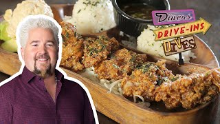 Guy Fieri Tries Hawaiian Garlic Furikake Chicken | Diners, Drive-ins and Dives | Food Network