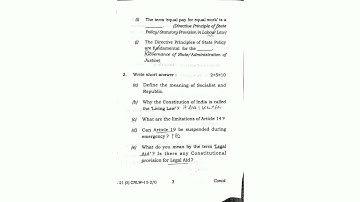 BALLB Guwahati University 5th Sem Constitutional Law Question paper 2024