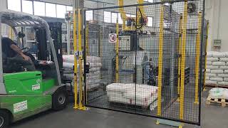Depalletizing system with two work cells TP BE