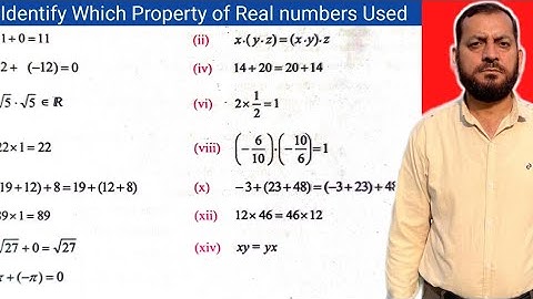 Identify the Properties of Real Numbers How identify properties of real numbers Sir Nadeem Munawar