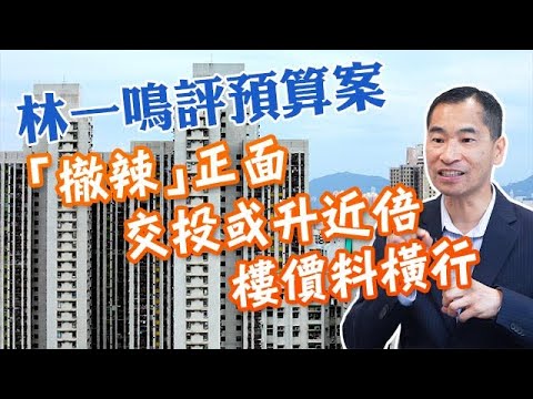 【預算案速評！】林一鳴：全面撤辣對樓市正面 交投或升近倍！樓價又點行？