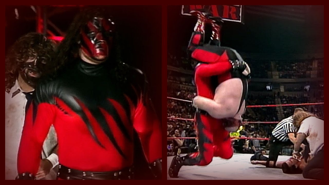 Kane & Mankind Destroy Bradshaw & Vader (Kane Chokeslams & Tombstones ...