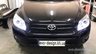 Toyota RAV-4 замена линз на Hella 3 NEW, LED ДХО Toyota RAV-4 замена линз на Hella 3 NEW, LED ДХО