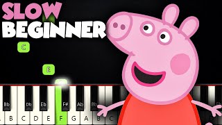 Peppa Pig Theme Song | SLOW BEGINNER PIANO TUTORIAL + SHEET MUSIC by Betacustic