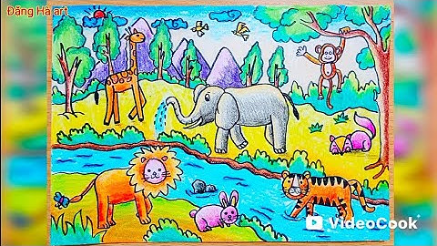 vẽ khu rừng thân thiện, vẽ con vật em yêu_ động vật hoang dã ở Châu Phi