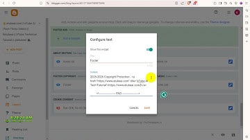 Blogspot Tubes :🔧 How To Change Domain URL Link Blogger.com Footer Copyright Custom Credits Widget 🌐