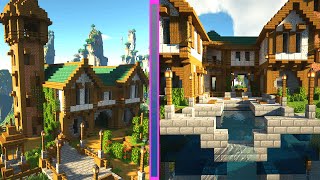 Minecraft Timelapse - Mountain Top Manor - Exterior and Interior