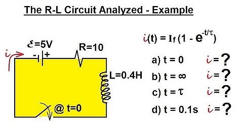 Physics 47  Inductance (13 of 20) The R-L Circuit Analyzed - Example