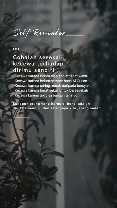 Kecewa terhadap diri sendiri