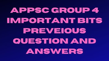 APPSC Group 4 important prevevious question and answers
