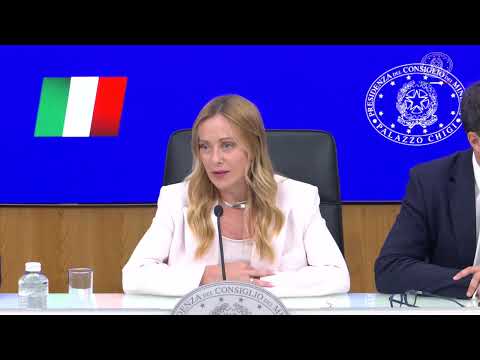 Video Conferenza stampa con Giorgia Meloni a seguito del Consiglio dei Ministri