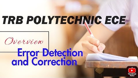TRB POLYTECHNIC ECE 💥💥Error Detection and Correction Overview|🔥⚡ Computer Networks