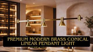 Premium Modern Brass Conical Linear Pendant Light