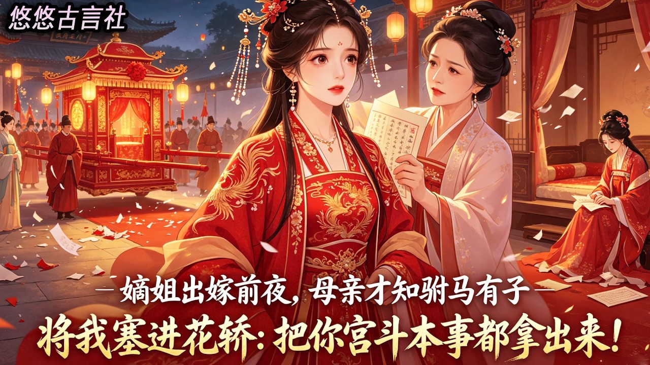 嫡姐出嫁前夜,母親才知駙馬早有青梅外室,還悄悄養下一名私生女,母親氣極當場撕毀婚書,直接將我塞進花轎:把你宫斗本事都拿出來,給我爭氣!#小說 #睡前故事