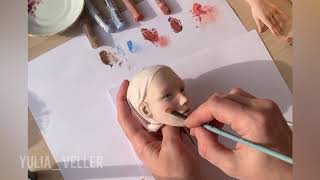 Роспись лица авторской куклы Faceup doll tutorial, Face Makeup doll