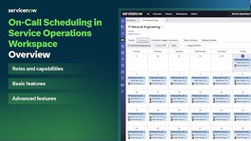On-Call Scheduling in Service Operations Workspace | Overview