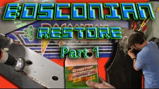 Bosconian Arcade Restore Part 1: CPO, Citristrip, and Bondo!