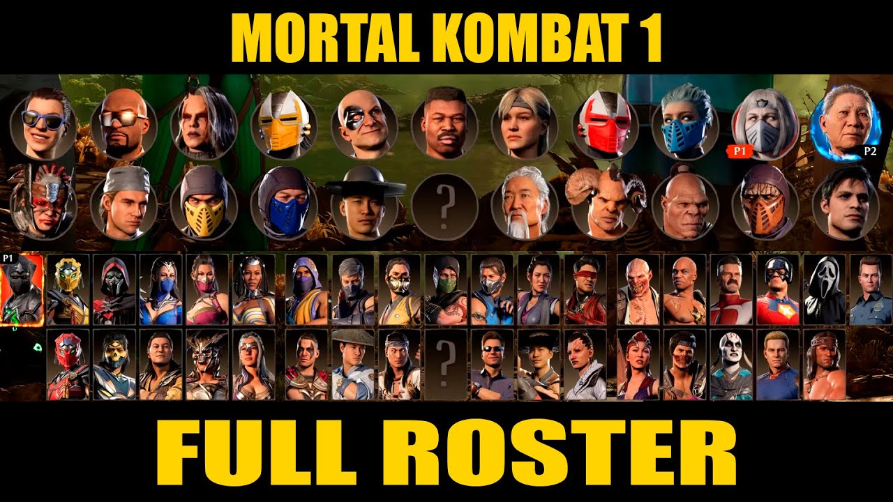 ROSTER MORTAL KOMBAT 1 TODOS OS PERSONAGENS FULL ROSTER MK1