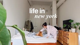 LIFE IN NYC | simple week being productive, vintage furniture shopping, new haircut