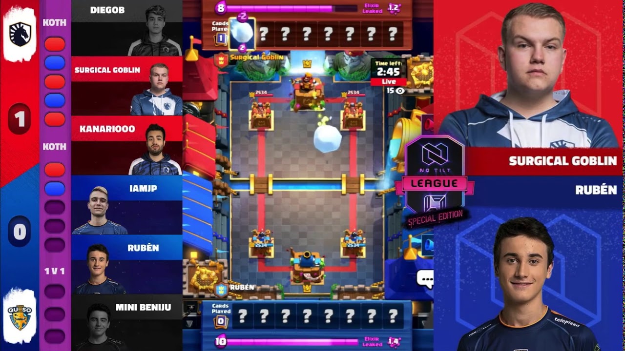 Rubén vs Surgical Goblin| Team Queso vs Team Liquid| No Tilt League Semana 4 Jornada 1.