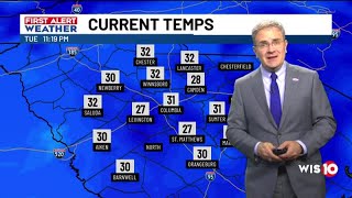 FIRST ALERT: Temps drop into the mid 20s tonight, next rain chance this weekend