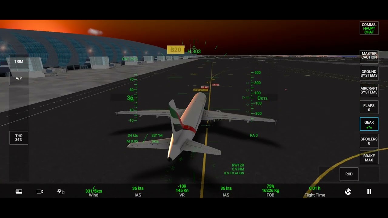 Emirates A350 landing at DXB