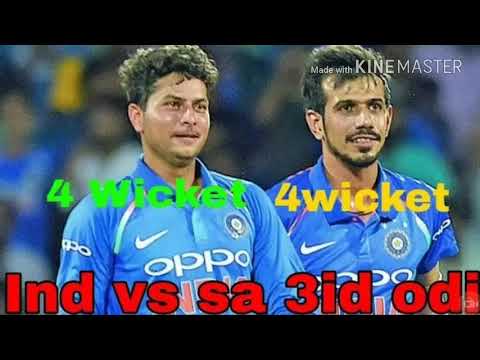 Match:-Ind vs south Africa 3rd four-wicket taken yuvendra chal and kuldeep YADAV.