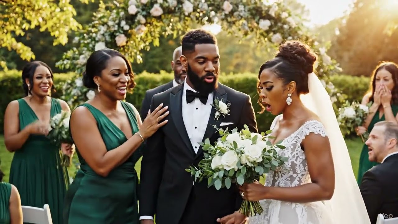 Best maid kisses the bride to the disappointment of the bride.