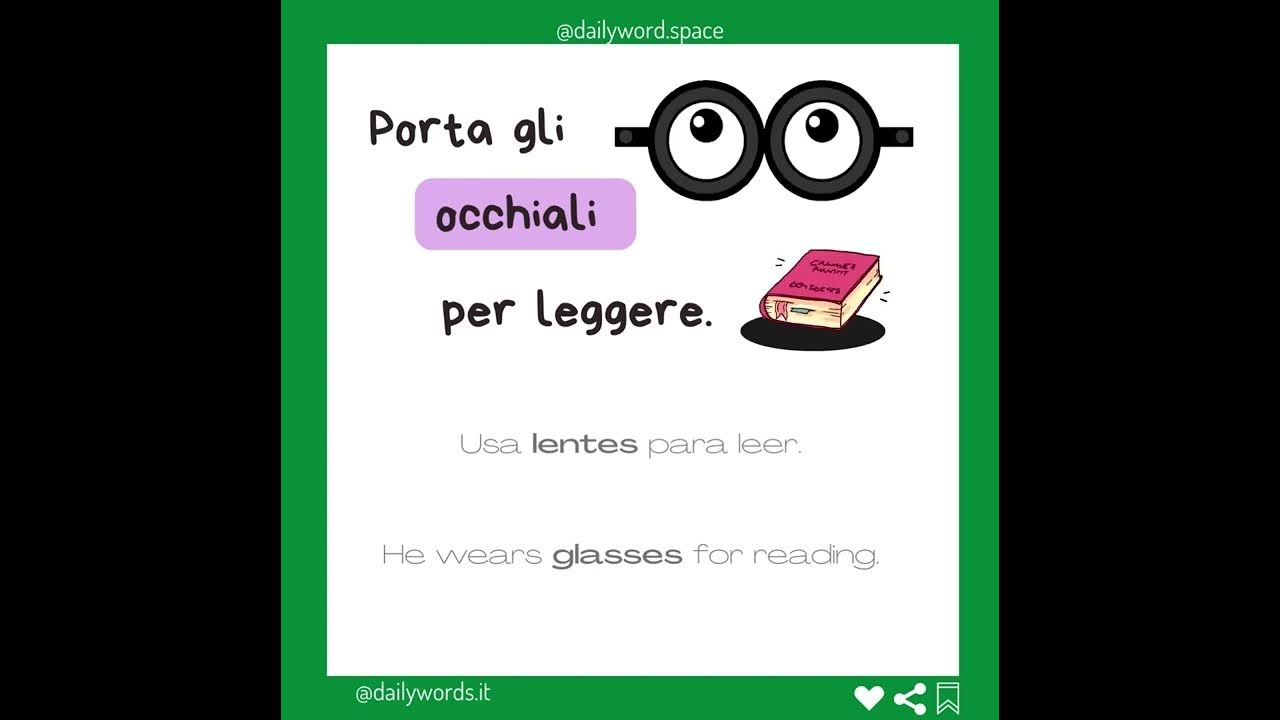 Italiano A1 aprendeitaliano cómo se dice lentes / glasses en 