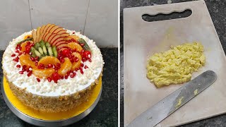 Fresh Fruit Cake with Rasmalai Flavour |Yummy Rasmalai Cake&amp;Fresh Fruit Decoration Ideas