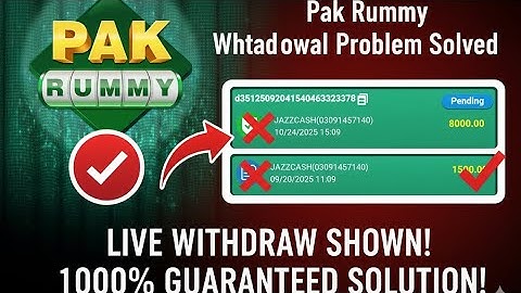 Pak Rummy Withdrawal Problem 1000% Solved ✅ | Live Withdraw Proof | Instant Payment Trick 2025