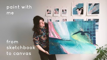 Paint with me | Start to finish Large scale abstract seascape painting