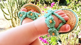 Crochet Baby Booties Sole And Sandals #diy