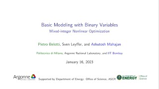 Famous Lecture 7: Basic Modeling with Binary Variables, by Sven Leyffer. Net Worth