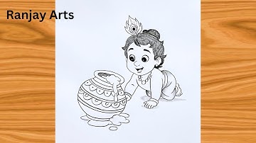Little Krishna Drawing | Janmashtami Special Drawing | Chitra