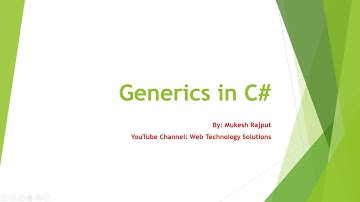 Generics in C# Dot Net | By: Mukesh Rajput