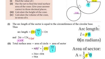 LC HL net of a cone (surface area, height, volume)