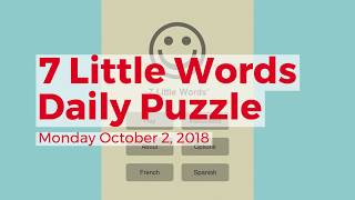 7 Little Words Daily Puzzle October 2 2018
