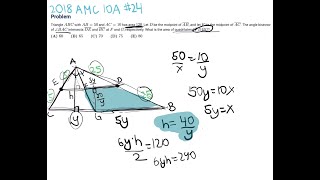 Celebrity ANGLE BISECTOR THEOREM in triangles and AMC 10A 2018 #24 Wealth