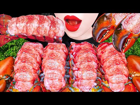 ASMR RAW LOBSTER 탱글탱글 랍스터 손질해서 날로 먹기 RAW SEAFOOD EATING SOUNDS 랍스터회 리얼사운드 먹방 MUKBANG