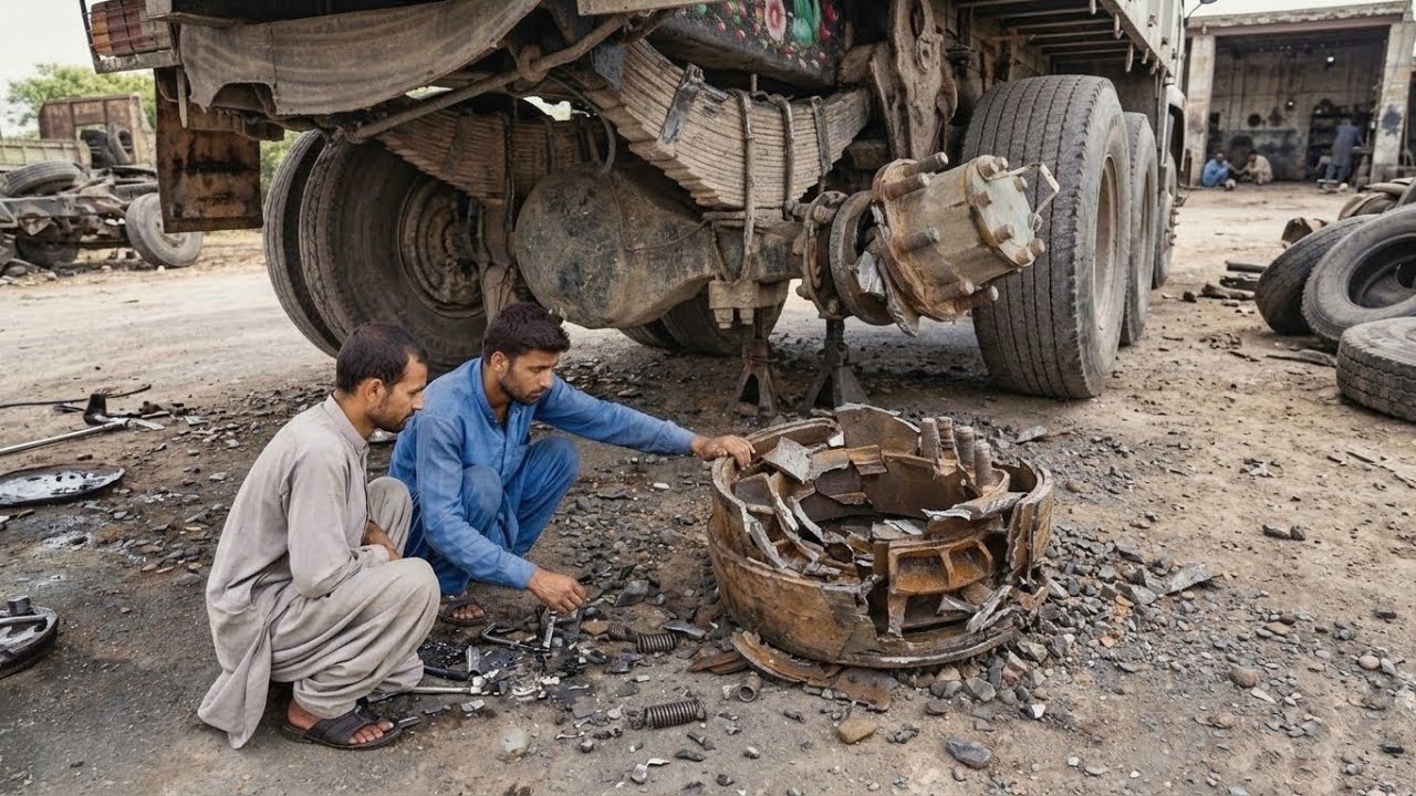 Heavy Truck Brake Drum Damage? Watch This Step-by-Step Repair Transformation
