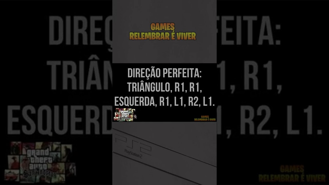 CÓDIGO DIREÇÃO PERFEITA GTA SAN ANDREAS PS2 